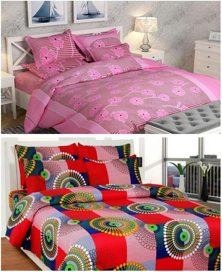 Right Choice 240 Tc Polycotton Double Bed Sheet Combo Pack of 2 pc