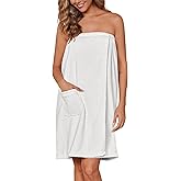 Ekouaer Women's Towel Wrap Soft Lightweight Shower Wrap Absorbent Spa Body Wrap Bath Robe with Velcro S-L