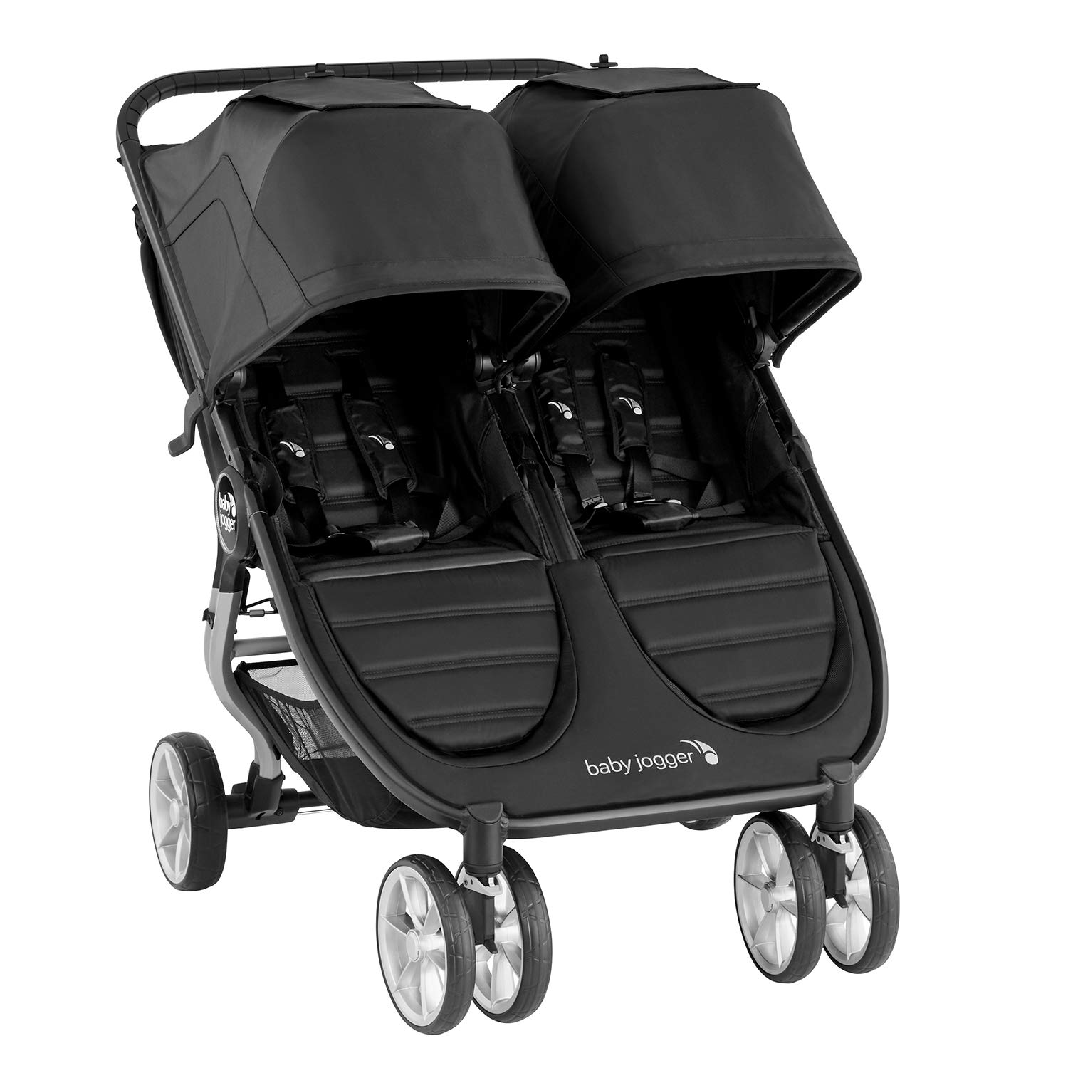 Baby Jogger City Mini 2 Double Pushchair | Lightweight, Foldable & Compact Double Stroller | Jet (Black)