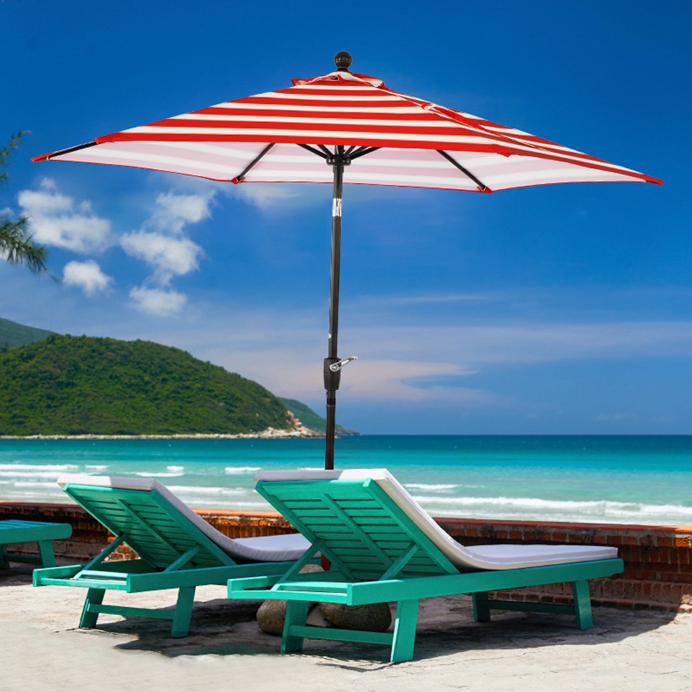 Lch 9 Ft Outdoor Umbrella Patio Backyard Market Table Umbrella Sturdy Pole Push Button Easily Tilt Crank With Umbrella Cover Limegreen Umbrellas Patio Lawn Garden