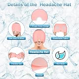 ACWOO Migraine Relief Cap Reusable Cold Heat Therapy Pink view 3