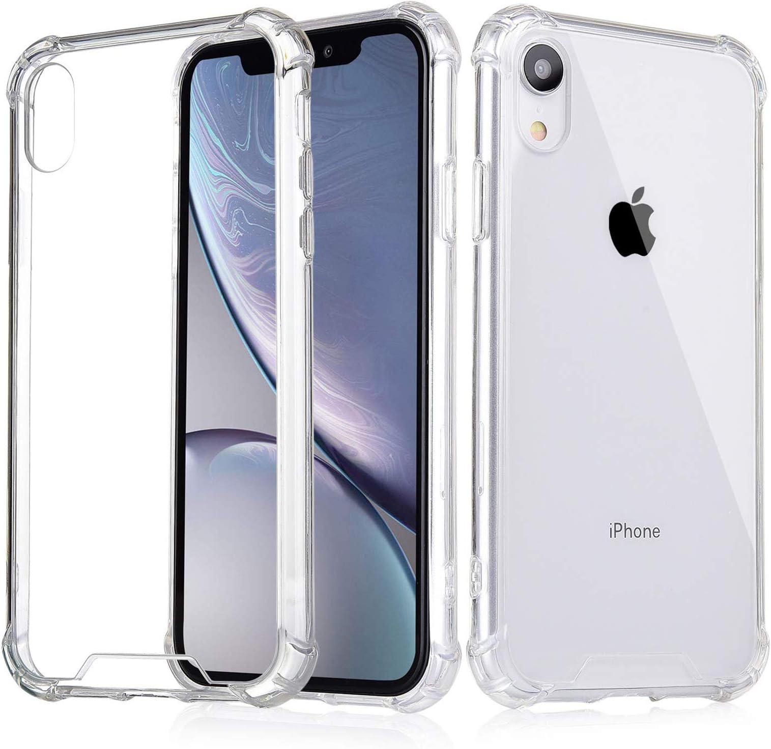 TecKraft Hard Back Hybrid Bumper Case with Shockproof Corners for Apple iPhone XR (Clear)