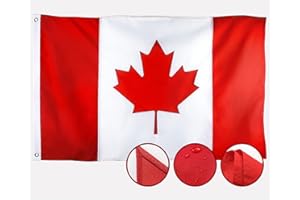 AGUIFLGS Canada Flag 3x5 Outdoor Made In USA Canadian Flags Embroidered, Heavy Duty 210D Nylon,Sewn Stripes, Stronger Brass Grommets,4 Stitched Hemming,Perfect for Outside