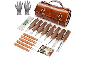 IMYMEE Deluxe Wood Carving Kit，Wood Carving Tools Set with Large Storage Case，Wood Carving Knife Set-Whittling Kit with 8 Pcs Whittling Knives& 5 Detail Knives For Beginners and Hobbyists