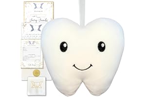 20 Moments Tooth Fairy Pillow With Pocket and Poem - Squishie Tooth Holder Plushie, Cool