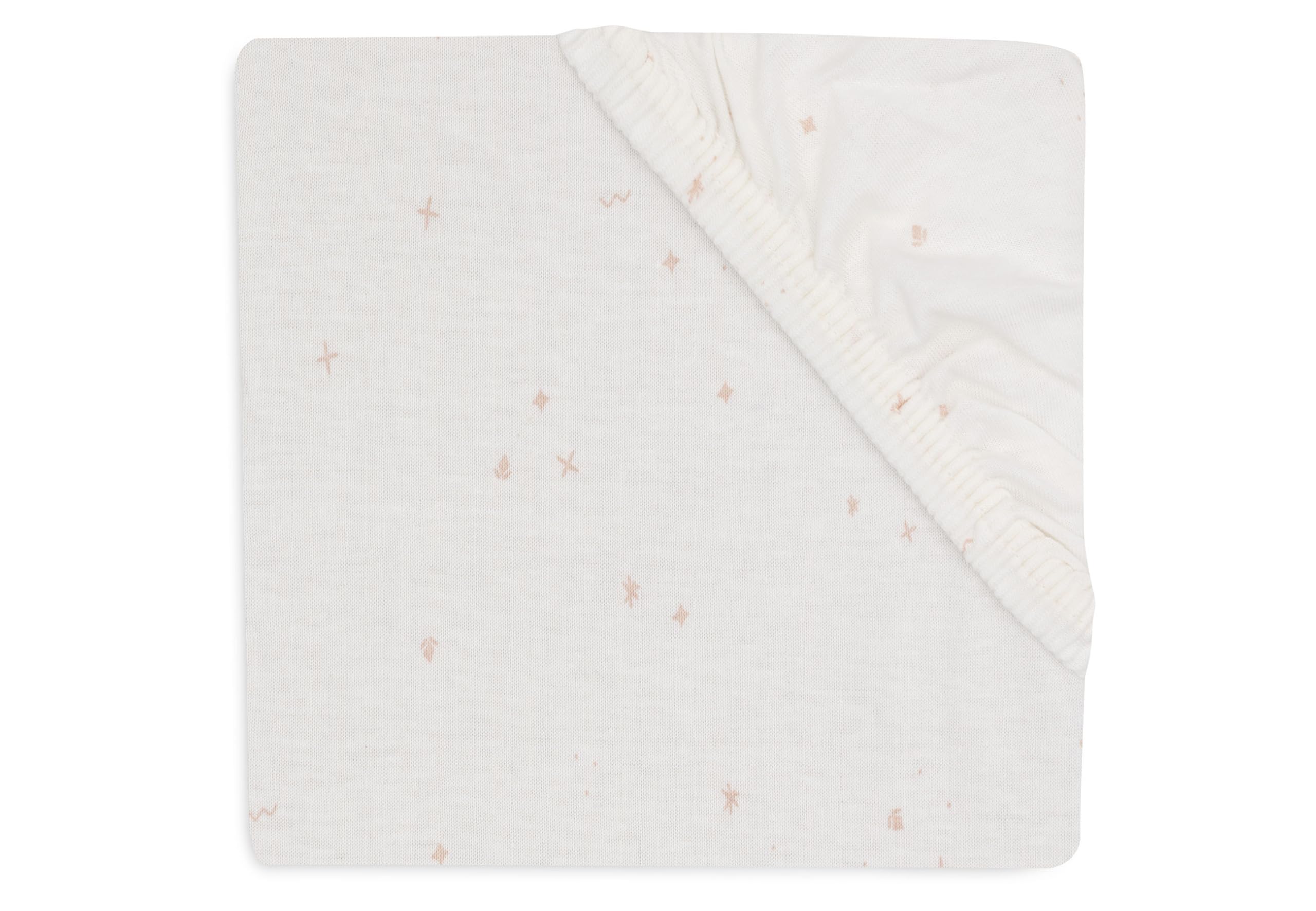 Jollein Jersey Fitted Sheet for the Cot, Twinkling, Wild Rose, 60 x 120 cm, 100% Cotton, Oeko-Tex Certified