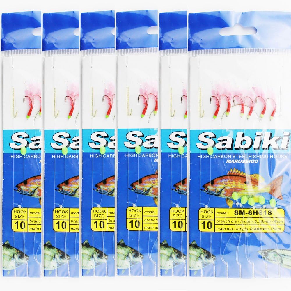 Luengo Sabiki Rig Assorted 8/16/24 Packs Freshwater/Saltwater Sea Fishing Rigs, Bait Rigs with Ball Bearing Swivel for Bass Trout Walleye Red Fish