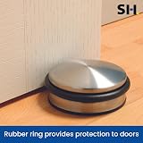 Select Hardware 1.2kg Heavy Door Stop Satin Nickel Rubber Buffer 10cm view 4