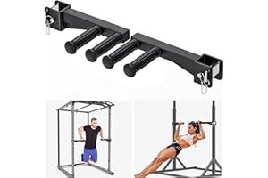 Lifeswell Dip Bar & Belt Squat Attachments for 2"x2" & 3"x3" Power Racks, Home Gym Strength Training