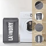 Maxsilan 50L Laundry Basket with Extended Handle Dark Grey 600D Oxford view 5