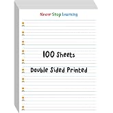 100 Sheets Ruled Writing Paper, Double-Sided Printing Skip-A-Line Ruled Writing Paper with Dotted Lines 1&rdquo; Line Spacing Handwriting Practice Paper for Kindergarten Toddlers Kids (8&rdquo; x 10.6&rdquo;)