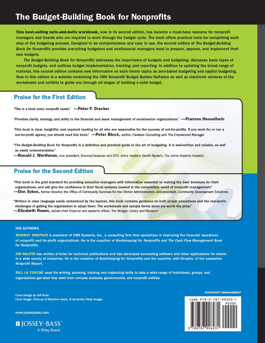 The Budget-Building Book for Nonprofits: A Step-by-Step Guide for Managers and Boards