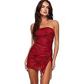 Princess Polly Womens Donelli Mini Dress Burgundy/Red Floral