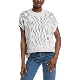 EILEEN FISHER Womens Mock Neck Wool Square Sweater, White, XL
