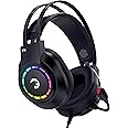 GAMEPOWER Voldon USB Gaming Headset - 7.1 Virtual Surround Sound, Wired Led Headphones with 50MM Drivers, Comfort Design, 360 Spatial Audio, Mic for PC, Laptop, Black