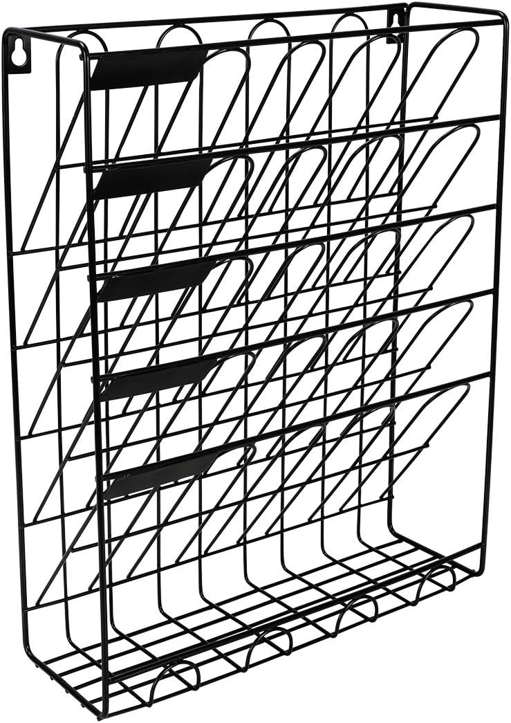 New Superbpag Hanging File Organizer, 6 Tier Wall Mount Document Letter Tray File Organizer, Black : Office Products