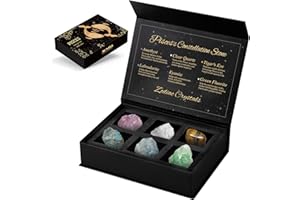 AOVILA Pisces Crystals Gift Set, Zodiac Signs Healing Crystals Birthstones with Horoscope Box Set Pisces Astrology Crystals Healing Stones Gifts