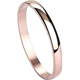 MILAKOO Womens Bangle 8MM Stainless Steel Bracelet Oval Polished Finish Cuff Bangle 6.7"