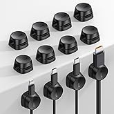 Cord Organizer [1s Lock] Spring Cable Holder Clips - Lamicall 12Pack Desk Cable Management Clips, Phone Charger Cord [Smooth 