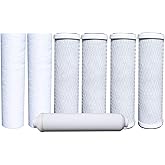 Watts Premier Annual 7-Pack Standard Water Filter Replacement Kit for RO-TFM-5SV, WP-ST6DM, WP-5, WP5-50 Reverse Osmosis System, 2 Sediment Filters, 4 Carbon Pre-Filters, GAC Inline Post-Filter