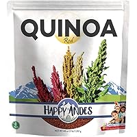 Happy Andes Red Quinoa 3 lbs - Non Gluten, Whole Grain Rice Substitute - Ready to Cook Food for Oats and Seeds Recipes…