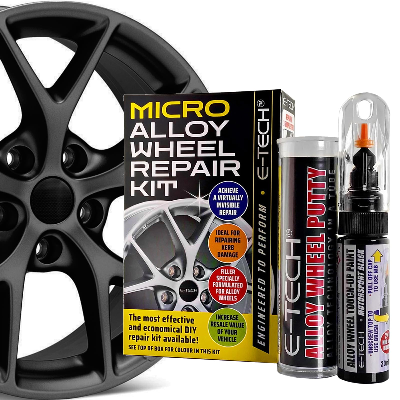 BITS4REASONS NEW FORMULA E TECH MICRO ALLOY WHEEL REFURBISHMENT KIT- PROFESSIONAL EDITION - MOTORSPORT BLACK