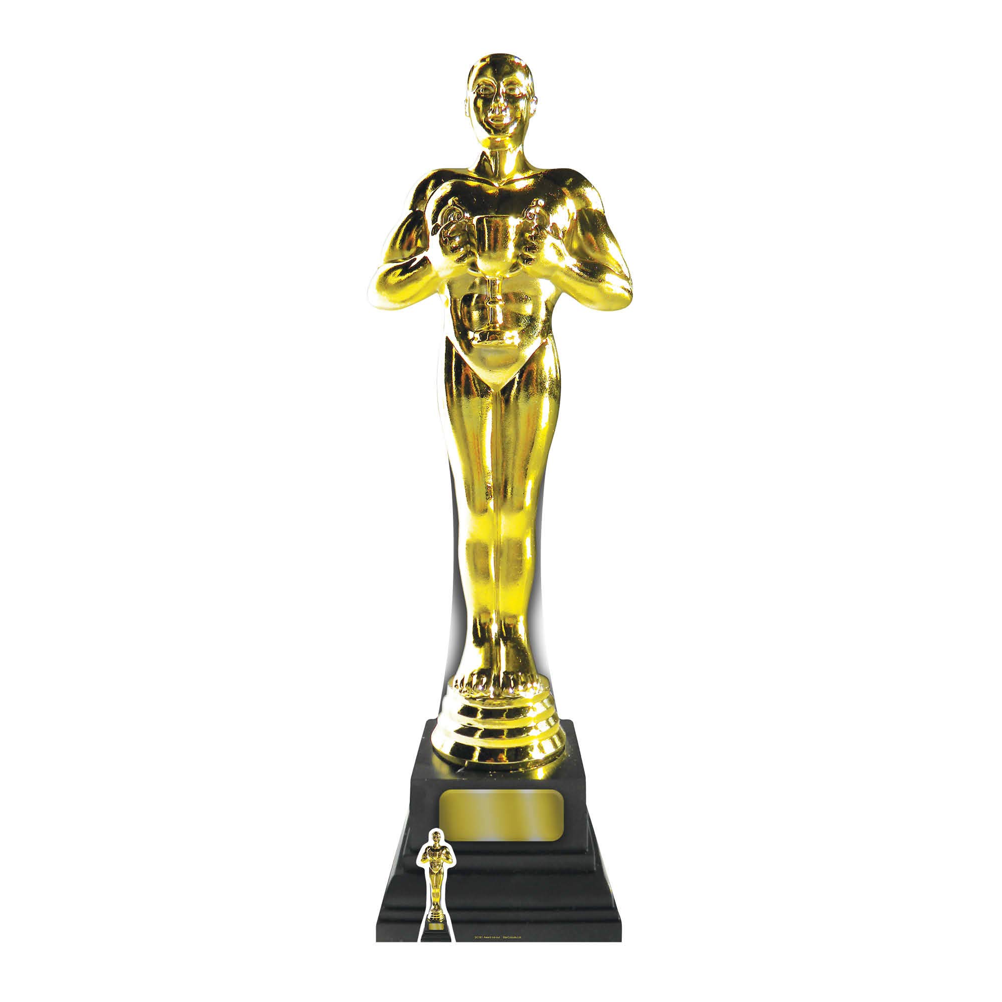 Star Cutouts SC1421 Gold Statue Lifesize Trophy Cardboard Cutout Ideal for Awards Ceromonies, VIP and Hollywood Parties and Events