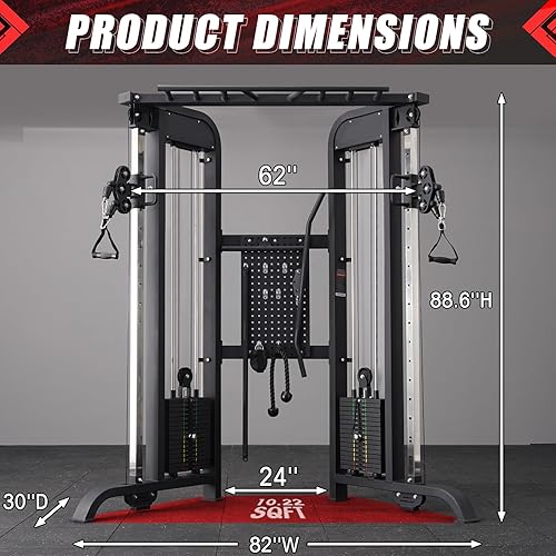 Functional Trainer with Cast Steel Weight Stack, 2:1&1:1 Ratio