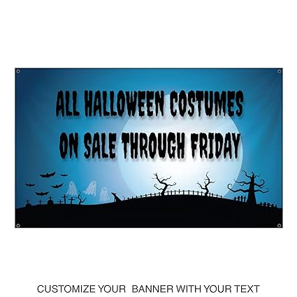 Amazon Com Half Price Banners Custom Halloween Moon Vinyl