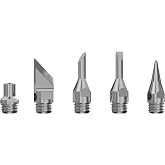 LEXIVON 5-Piece Butane Torch Soldering Tip Set | Fits LX-770 &amp; LX-771 | ESSENTIAL 5-PIECE SET: Includes standard solder, 3mm diagonal, 3.5mm chisel tips, hot knife, and 4mm hot blower attachments.