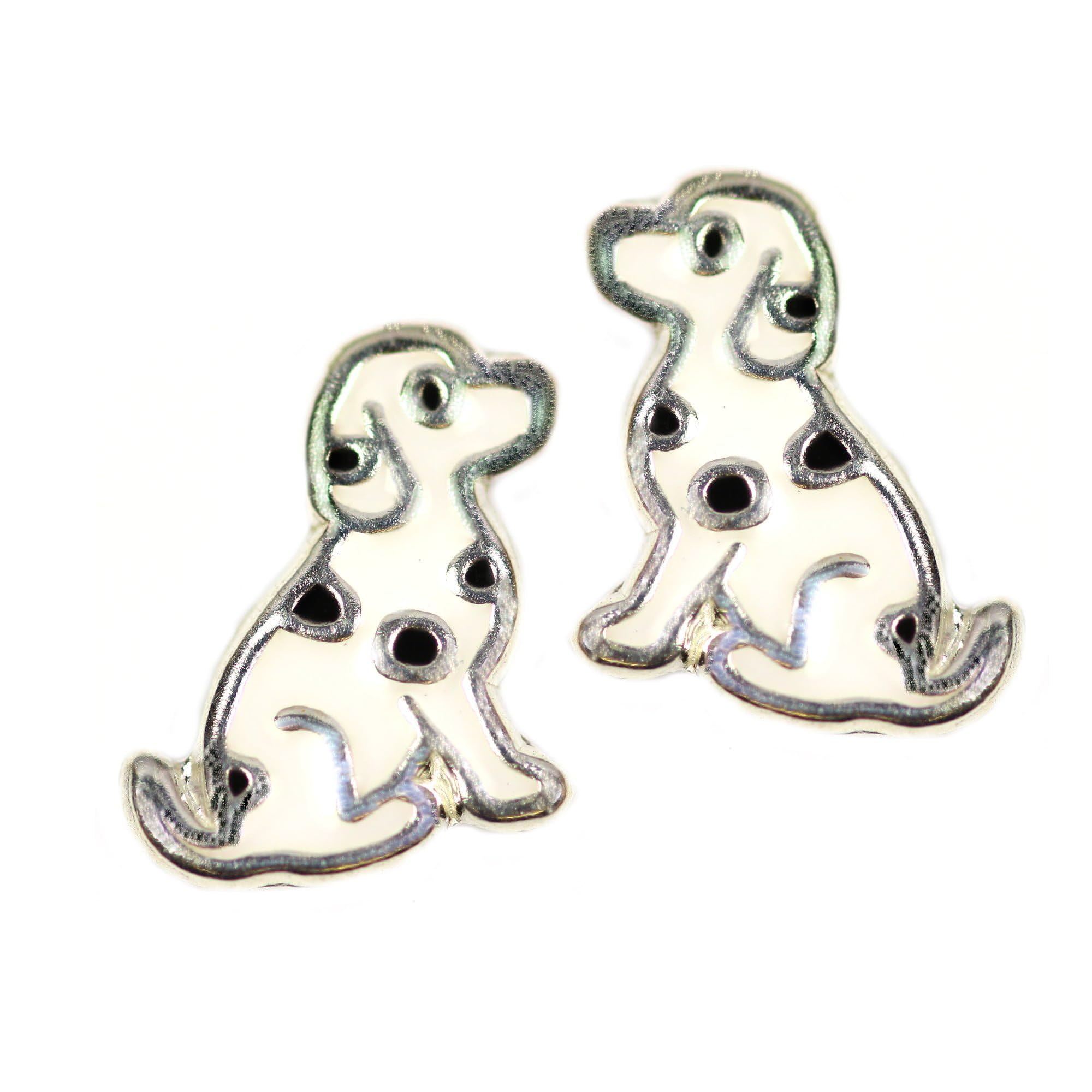 Arranview Jewellery Childrens dalmatian puppy stud earrings in sterling silver