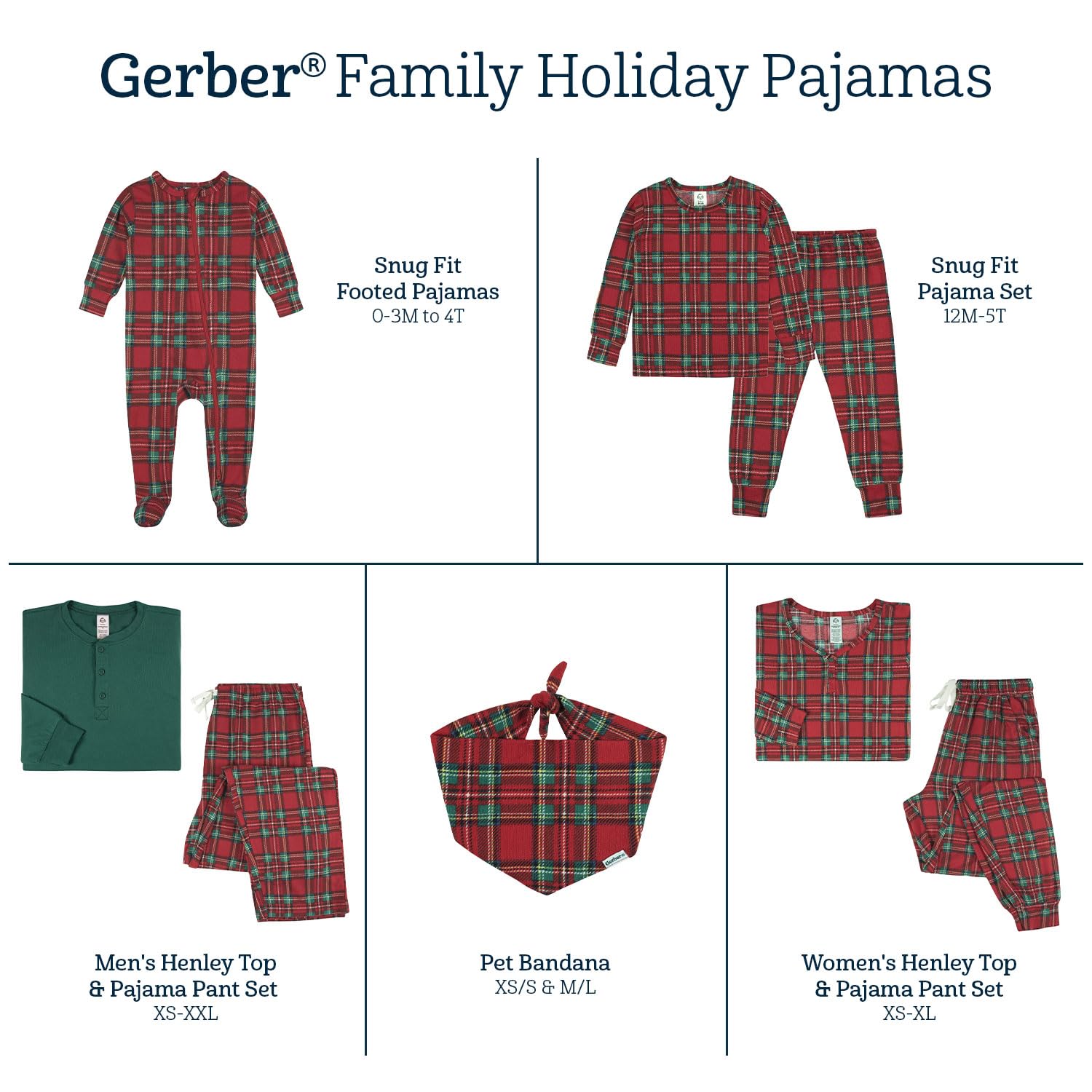 Gerber unisex-baby Holiday Family Matching Pajamas