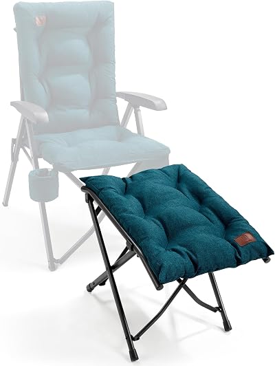 EVER ADVANCED Folding Camping Footrest Ergonomic Ottomans Dark Green