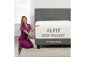 DEALUXE Kids Twin XL Fitted Sheet Only – Real 16” XL Twin Fitted Sheets Fit Perfectly 14”–18” Deep Mattress & Toppers – Lovely Feel – 1 Piece Bottom XL Twin Sheets Deep Pockets Fitted Twin Extra Long – White