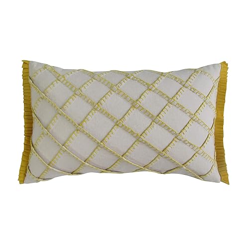 Amazon Com Lemon Blanket Stitch Embroidered Boudoir Pillow