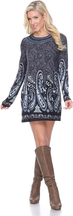 white mark sweater dress