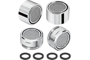 Litoexpe Faucet Aerator 4 PCS, Kitchen Sink Aerator Replacement Parts, Sink Faucet Male and Female Thread Water Saving Faucet Filter with Brass Shell and Gasket for Bathroom (15/16" and 55/64")