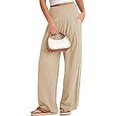 Buauty Women Palazzo Pants Wide Leg Casual Pant Summer High Waist Lounge Pants 2024 Loose Baggy Beach Travel Clothes