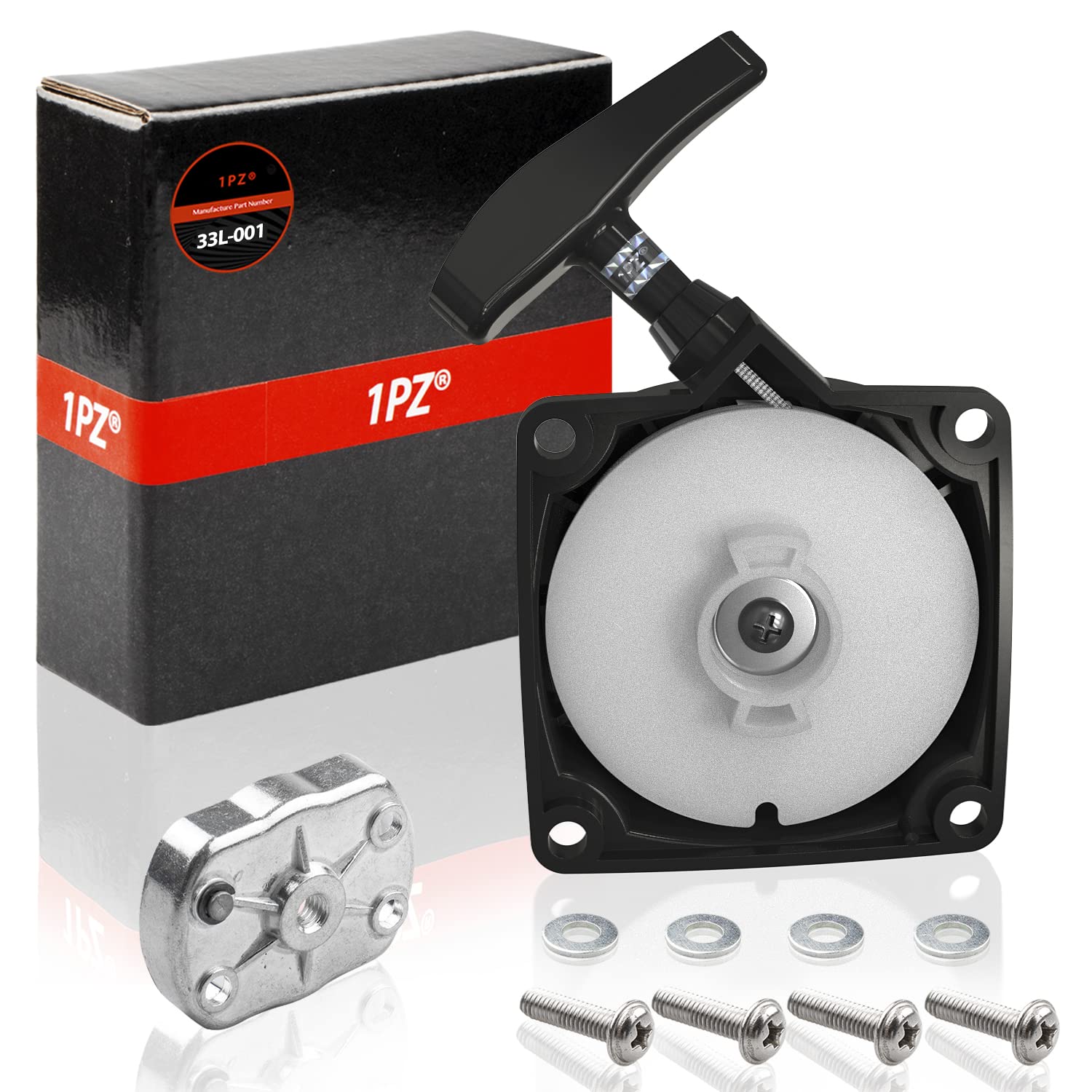 1PZ UK6-3PS 33cc Recoil Spring Pull Start Replacement for 33cc 43cc 47cc 49cc Brush Cutter Lawnmower Mower Strimmer Ground Drill with Claw Pawl Cog