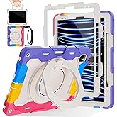 ROISKIN for iPad Pro 12.9 -Inch Case (6th, 5th, 4th & 3rd Gen)with HD Screen Protector, 360 Stand, Handle, Pencil Holder,Shoulder Strap[15ft Drop Protection]Rugged Bulky Full Body 12.9 iPad Pro Case