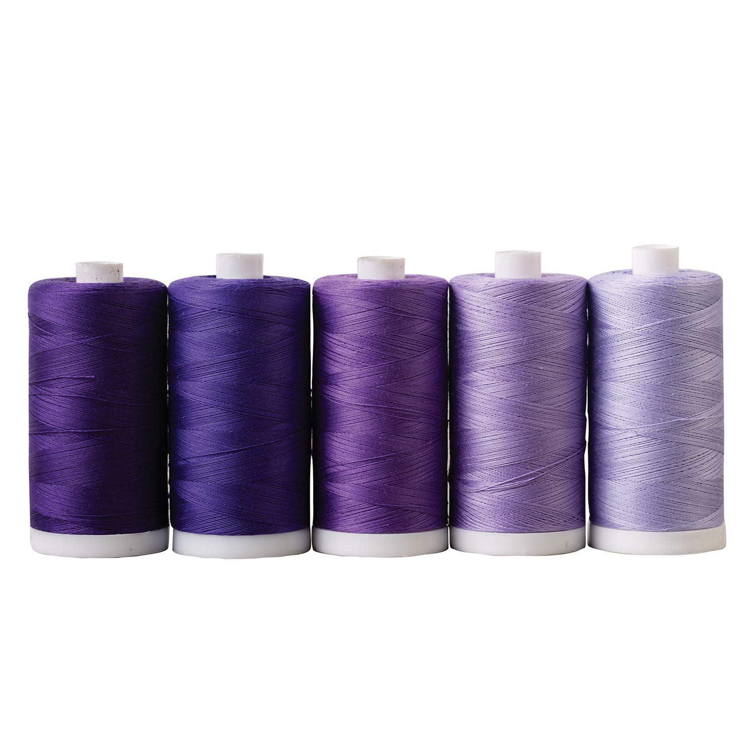 Connecting Threads 100% Cotton Thread Sets - 1200 Yard Spools (Set of 5 - Purple Persuasion)