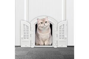 DTREEL Cat Door, Interior Cat Door for Cats Up to 20 Lbs, Easy to Install, Interior Pet Door, French Cat Door No Flap for Door & Wall