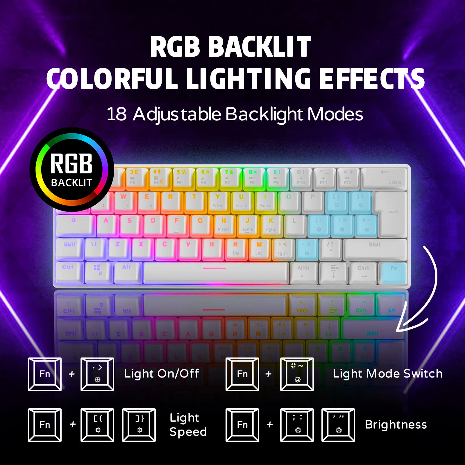 Mua RK ROYAL KLUDGE RK61 Wireless Mechanical Keyboard, Hot Swappable ...