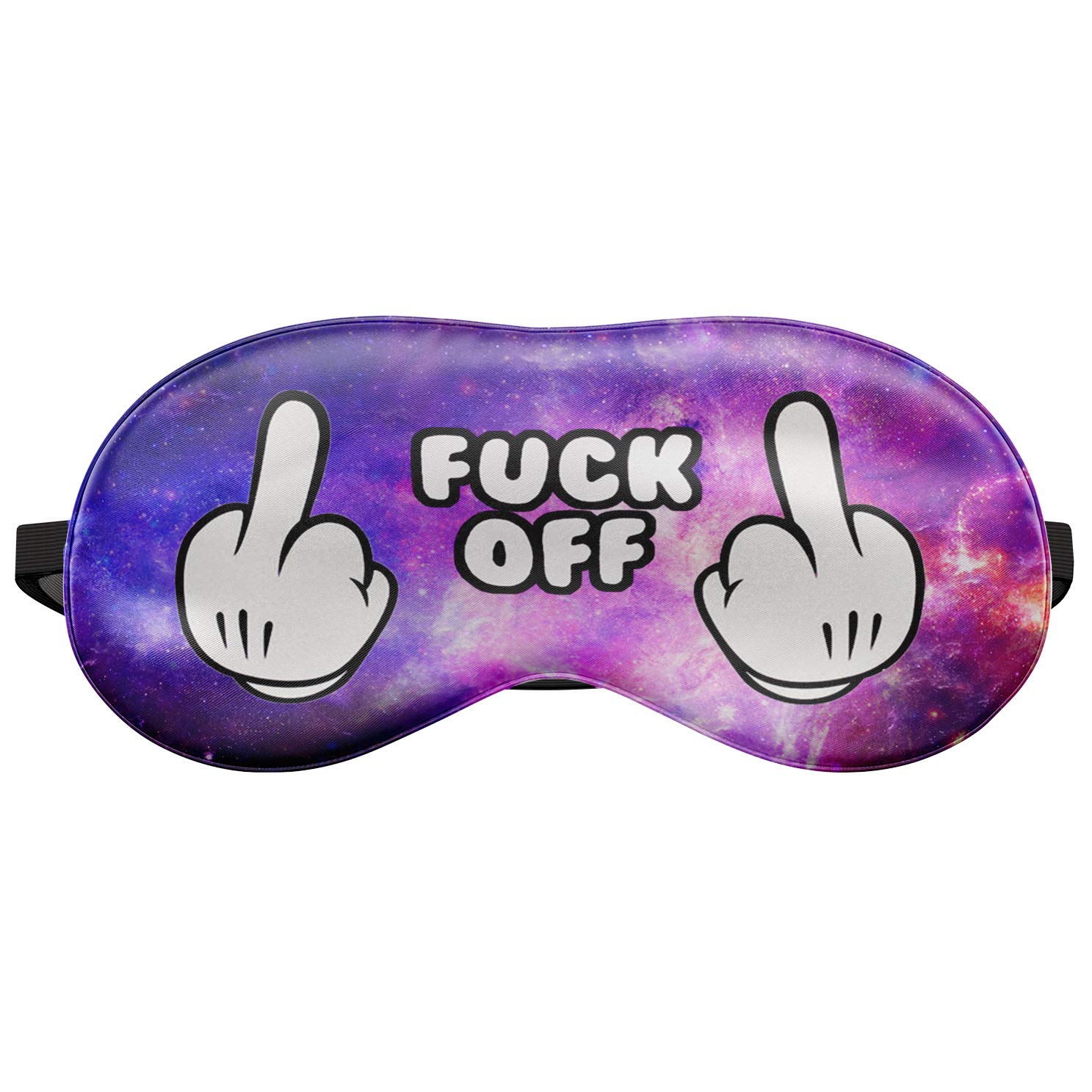 Funny Sleeping Eye Mask Soft Travel Blindfold Relax Cover Emoji Purple Galaxy Hands [042]