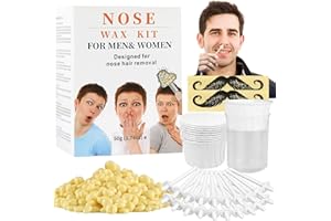 Nose Wax Kit from CoFashion - 50g Wax for Hair Removal, 20 Applicators (Up to 20 Uses), 10 Paper Cups for Nose and Ear Waxing