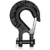 YSYONM Winch Hook Forged Steel Heavy Duty Clevis Slip Hook 5/16" Extreme Hook for Winch Cable Ropes (Black)