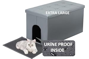 MEEXPAWS Cat Litter Box Enclosure Furniture Hidden, Cat Washroom Bench Storage Cabinet | Extra Large 36'' x 20'' x 20''| Dog Proof | Waterproof Inside/Easy Clean | Easy Assembly | Odor Control