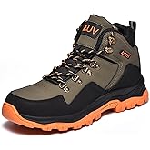 AUVYI Waterproof Steel Toe Work Boots for Men - Wide Toe Comfortable Non Slip Safety Shoes Durable Leather Industrial & Construction Boots