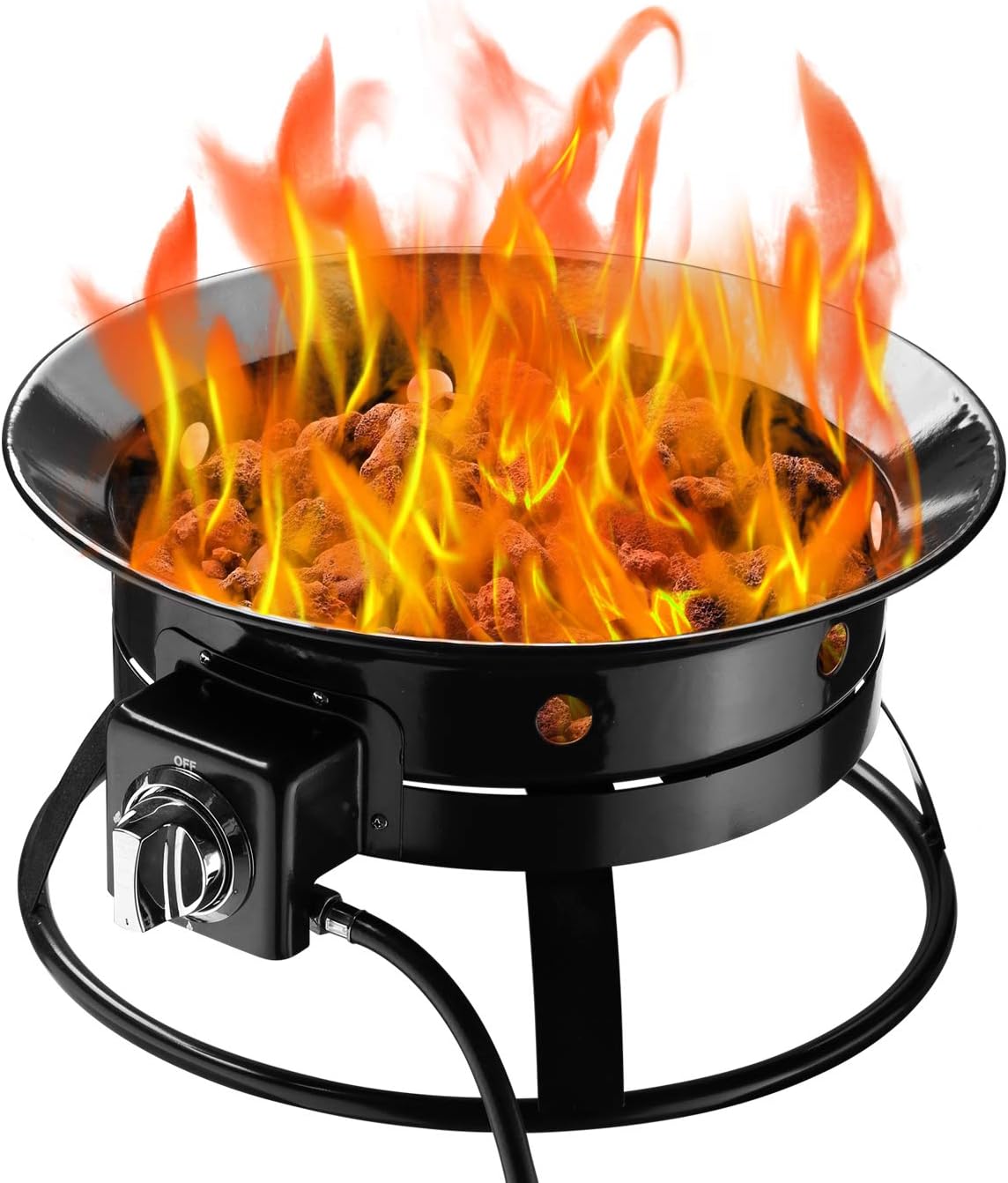 cypress outland firebowl on Amazon Com Klismos 52000btu Recipiente Para Fuego Gas Propano Esmaltado Para Camping Fiestas Patio Trasero Negro Jardin Y Exteriores