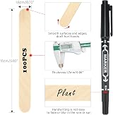 KINGLAKE 100Pcs Wooden Plant Labels with Pen 15x1.6cm Garden Markers view 2